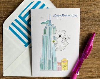 Happy Mother’s Day Card - Koalas in NYC Card - Greetings from NYC Card - Empire State Card