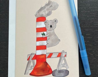 Aussie in NYC Card - Koala in NYC Card - Greetings from NYC Card - Steam Card