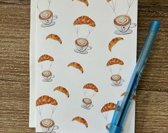 Croissants and Coffee in NYC; NYC cafe card; Greetings from New York