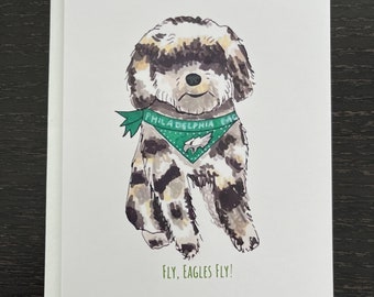 Fly, Eagles Fly! - Philadelphia Eagles Dog Card - Philly Eagles Fan Card