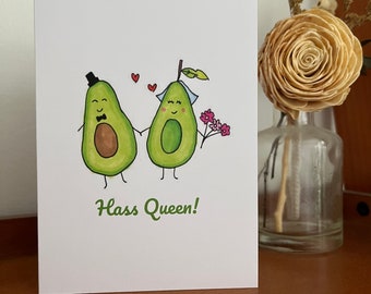 Hass Queen - Wedding Card - Cute Avocado Wedding Card - Avocado Engagement Card