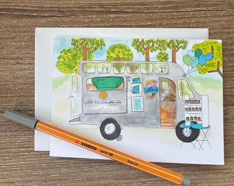 Lady Falcon San Francisco; Storefont cafe card; Greetings from San Francisco