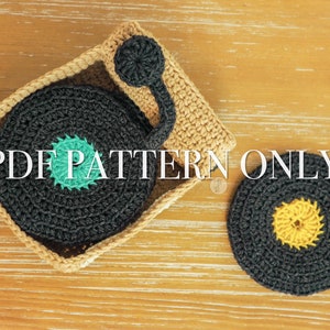 Spin Your Record Player Coasters Crochet Pattern