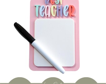 Teacher Notepad SVG, Teacher Gift Digital File, Best Teacher Dry Erase SVG