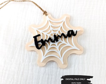 Tag Halloween svg, svg toile d'araignée, Spooky svg, svg Halloween, Boo Basket Tag svg, SVG automne, Spooky Season svg, fichier Halloween Glowforge