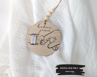 Hospital Bracelet Ornament SVG, Hospital Bracelet Keepsake svg, Hospital Band Holder svg, Baby First Christmas Ornament svg, Newborn svg