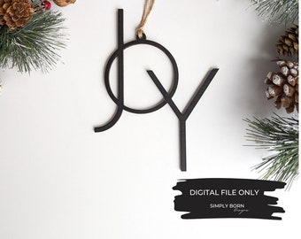 Joy Ornament SVG, 2024 Ornament SVG, 2024 Christmas SVG, Archivos de adornos cortados con láser, Archivo de adornos Glowforge, Descarga digital de adornos