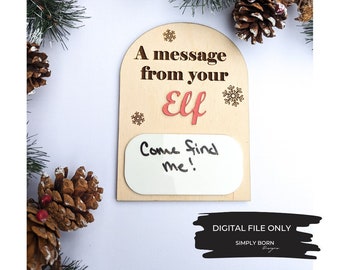 Elf svg, Elf Arrival SVG, Elf Message Board svg, Family Christmas SVG, Elf Game SVG, A Message From Your Elf svg, Dry Erase Elf Board svg