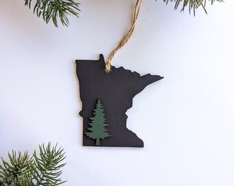 Minnesota Ornament, Minnesota Gifts, MN Ornament, State Ornament, Tree Ornament, State Wood Ornament, Christmas Gift for Newlyweds, Home