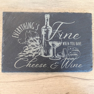 Engraved Slate, Wine Gift for Friend, Cheese Board, Charcuterie Board, Cheese Tray, Cheese and Wine, Wine Lover Gift, Housewarming Gift