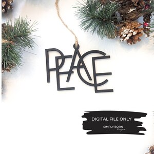 Peace Ornament SVG, 2023 Ornament SVG, 2023 Christmas SVG, Laser Cut Ornament Files, Glowforge Ornament File, Ornament Digital Download