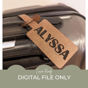 Etichetta bagaglio SVG, Etichetta viaggio SVG, Etichetta bagaglio SVG, File etichetta bagaglio, File etichetta bagaglio in pelle, File tagliati al laser, File Glowforge, Download digitale