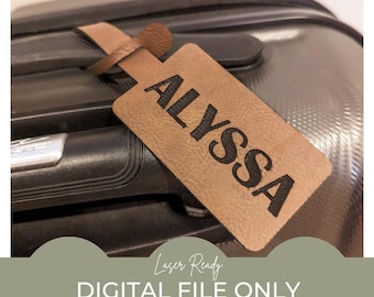 Baggage Tag SVG, Travel Tag SVG, Bag Tag SVG, Luggage Tag File, Leather Baggage Tag File, Laser Cut Files, Glowforge File, Digital Download