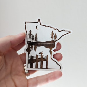 Minnesota Magnet, State Magnets, Minnesota State, MN Decor, Minnesota Gifts, Wood Magnet, Laser Engraved Magnet, Fridge Magnet, MN Art