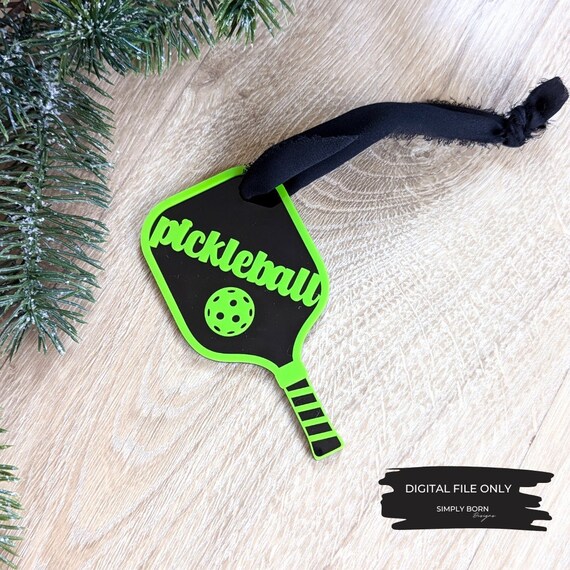 Pickleball svg, Pickleball Ornament svg, Sports Ornament svg, Christmas Pickleball svg, Acrylic Ornament svg, Pickleball Racket svg, 2024