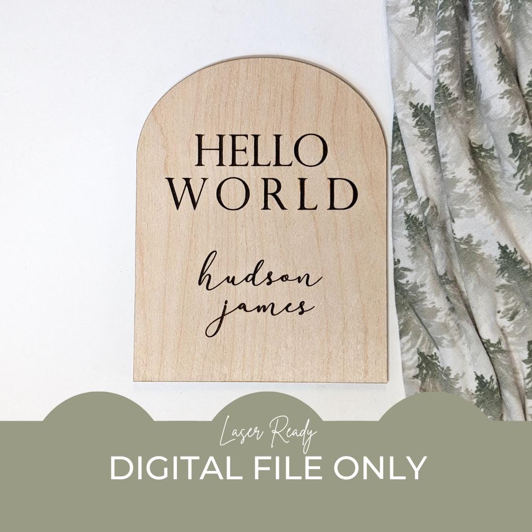 Helloworld Svg Sign Hello World SVG, Birth Announcement Sign SVG, Name Reveal SVG, Hospital ...