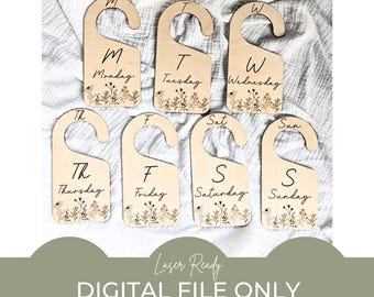 Days of the Week Closet Dividers, Closet Organizer SVG, School Closet Dividers svg, Closet Organization svg, Work Closet Dividers svg