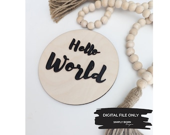 Hello World SVG, Birth Announcement Sign SVG, Hello World Sign svg, Birth Stats Sign SVG, Hospital Birth Announcement svg, Hello Baby svg