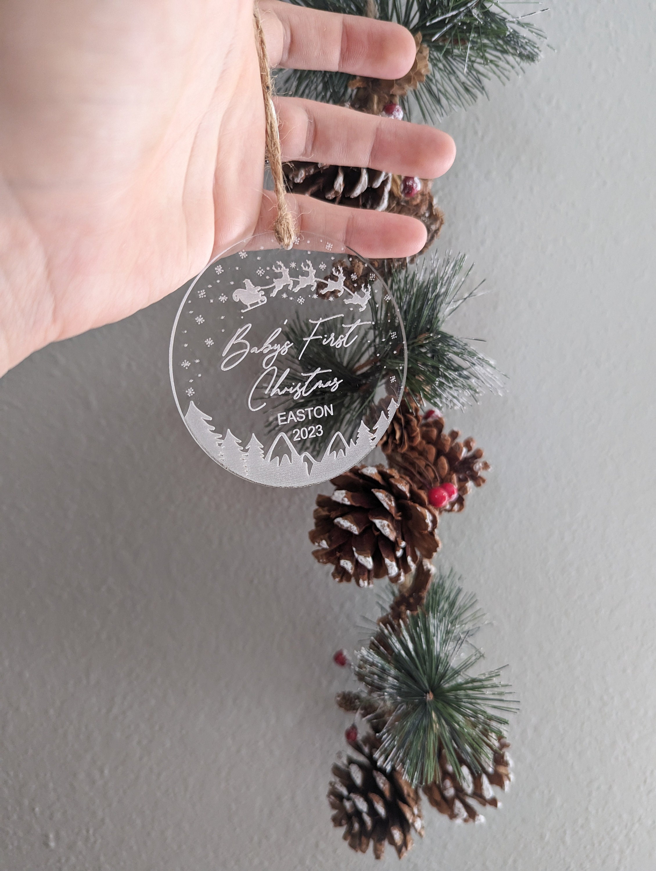 Baby's First Christmas Engraved Acrylic Ornament – Sugar Locks