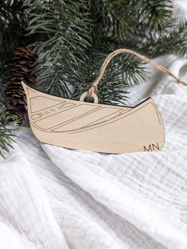 Canoe Ornament, Boat Ornament, Canoe, Gift for Outdoorsman, Nature