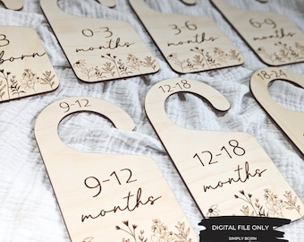 Baby Dividers For Clothes ABOOFAN 7pcs Wooden Baby Closet Dividers Swan Baby Clothing Size Age Baby Clothes Dividers Wardrobe