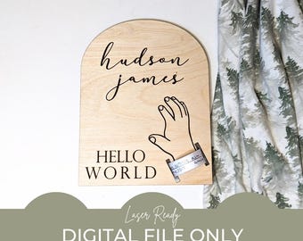 Hello World SVG, Hospital Bracelet Keepsake (Digital File)