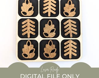 Tic Tac Toe SVG, Board Game SVG, Tic Tac Toe Laser Cut File, Pine Tree svg, Pinecone SVG, Nature svg, Forest svg, Camping svg, Cabin Game