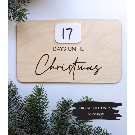 Days Until Christmas SVG, 2023 Christmas SVG, Christmas Countdown SVG, Laser Cut Christmas Files, Glowforge Christmas Files, Santa Countdown