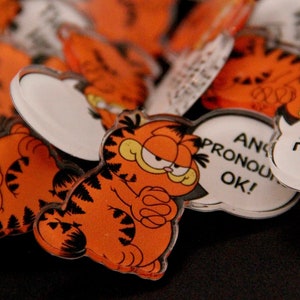 Orange Cat Pronoun Acrylic Pins