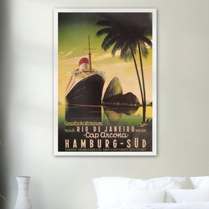 Vintage Advertising Poster Reprint Poster Cap Arcona Steamship