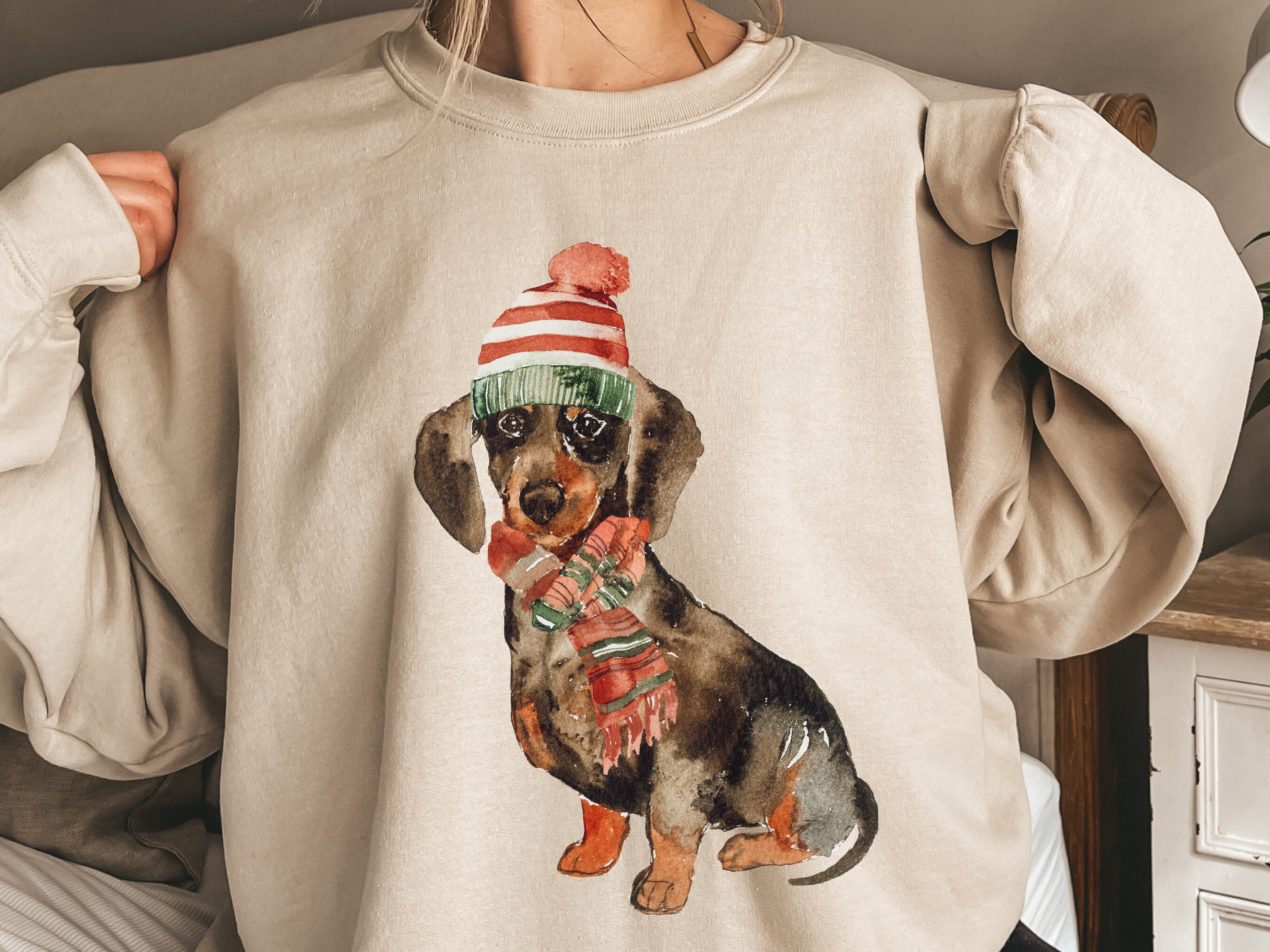 Dachshund Christmas Sweater - Etsy
