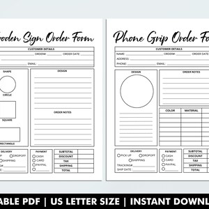 Fillable Order Forms Bundle, Tshirt, Tumbler, Editable Invoice Template, Printable Small Business Forms, Custom Order Form, Craft Order Form