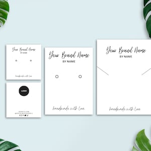 Editable Jewelry Display Card Template, Printable Earrings Display Cards, Custom Jewelry Display Card, Earring Packaging