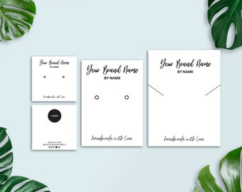 Editable Jewelry Display Card Template, Printable Earrings Display Cards, Custom Jewelry Display Card, Earring Packaging