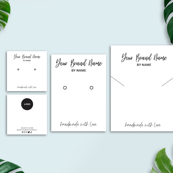 Editable Jewelry Display Card Template, Printable Earrings Display Cards, Custom Jewelry Display Card, Earring Packaging