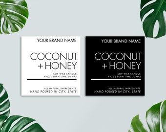 Editable Candle Label Template, Modern Candle Label, Canva Template, Customizable Label, Wax Melt Label, Small Business, DIY Candle Sticker