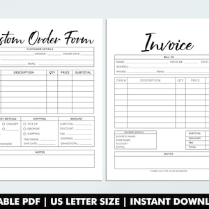 Fillable Order Forms Bundle, Tshirt, Tumbler, Editable Invoice Template, Printable Small Business Forms, Custom Order Form, Craft Order Form