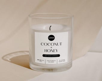 Modern Candle Label Template, Printable Candle Label, Custom Candle Labels, DIY Candle Sticker, Small Business, Editable Canva Template