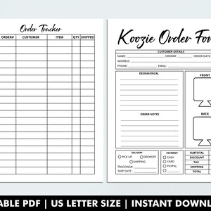 Fillable Order Forms Bundle, Tshirt, Tumbler, Editable Invoice Template, Printable Small Business Forms, Custom Order Form, Craft Order Form
