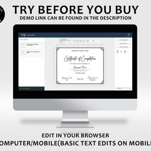 Editable Certificate Of Completion, Printable Course Completion Certificate, Editable Training Certificate Template, Beauty Award