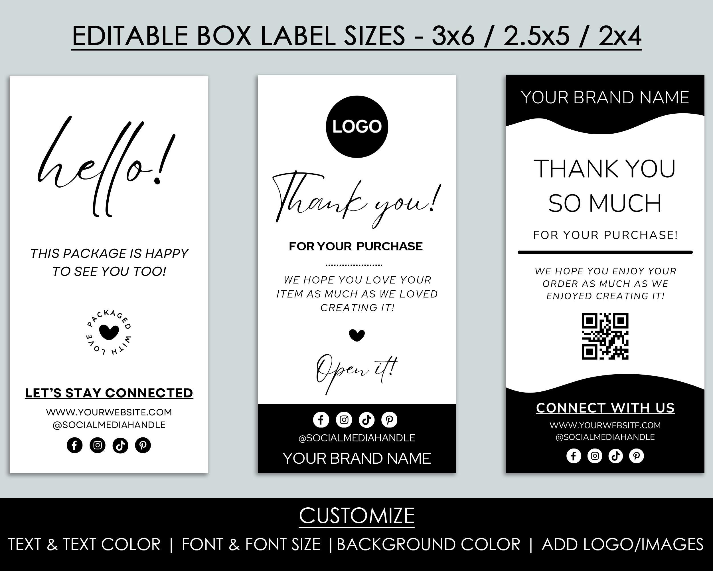 Box File Label Canva Box Label Bundle, Editable Canva Template, Printable Parcel Sticker ...