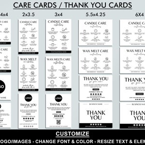 Editable Candle Business Bundle, Care Instructions, Thank You Card, Candle Label, Wax Melt, Canva Template, Invoice, Order Form, Price List image 4