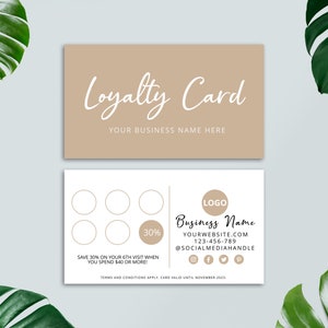 Editable Loyalty Card Template, Small Business Supplies, Printable Loyalty Card, DIY Customer Loyalty Cards, Editable Rewards Card Design