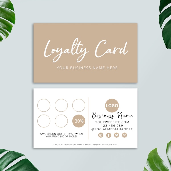 Editable Loyalty Card Template, Small Business Supplies, Printable Loyalty Card, DIY Customer Loyalty Cards, Editable Rewards Card Design