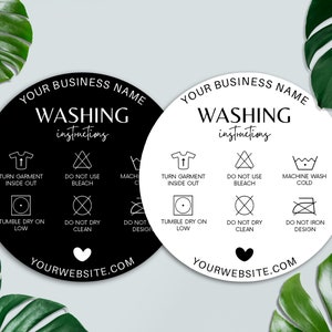Editable Clothing Care Card, Washing Instructions, Printable Garment Care Card, T-Shirt Care Card, Small Business Packaging, Canva Template