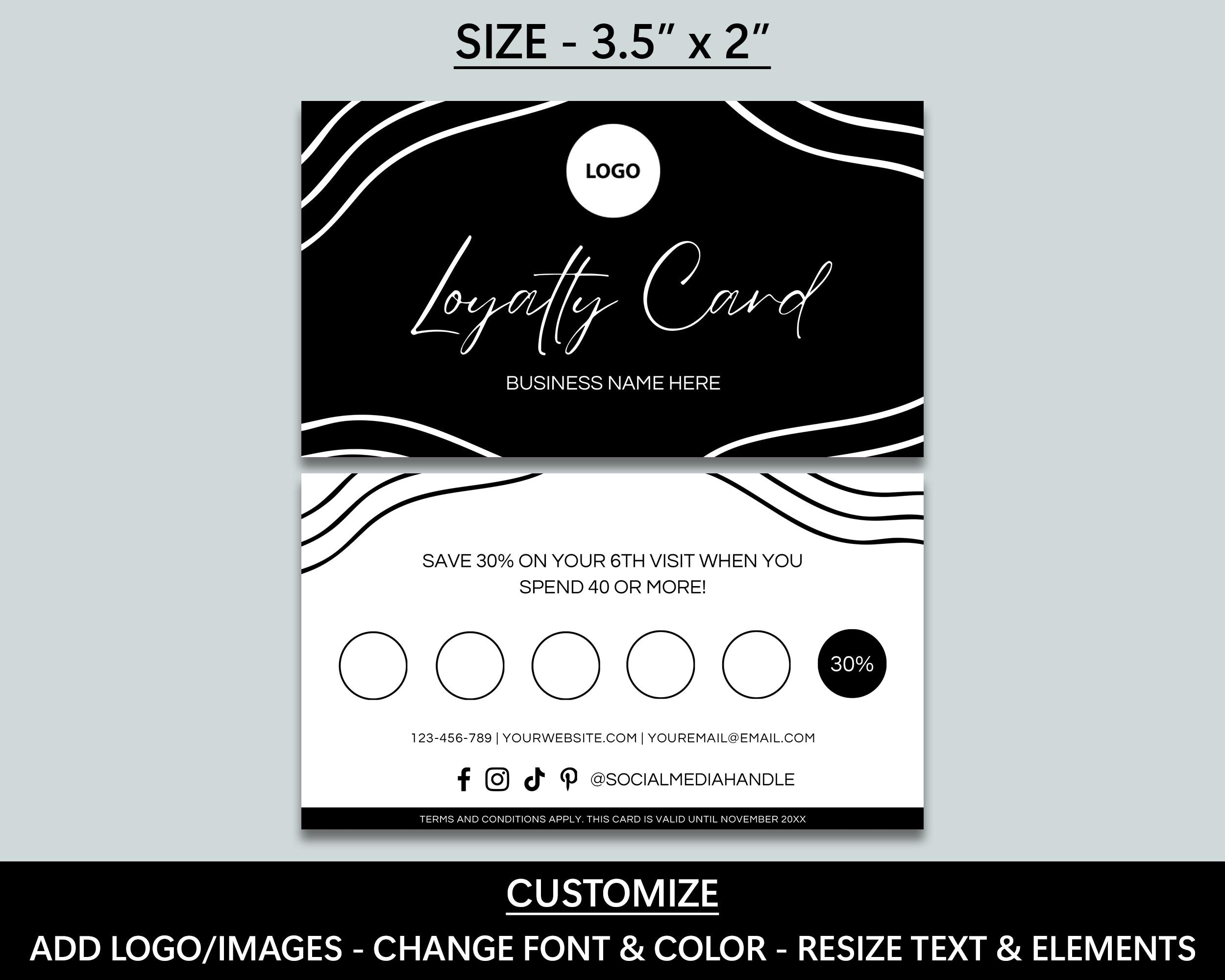 Editable Loyalty Card, Canva Template, Modern, DIY Rewards Card Design ...