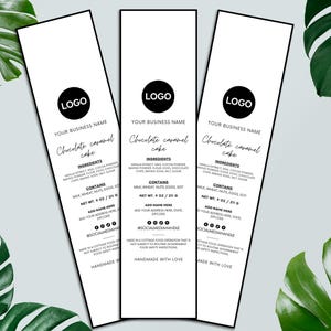 Etiqueta editável para mini lata de bolo, etiqueta para padaria para impressão, faça você mesmo, etiqueta personalizada para mini lata de bolo, modelo Canva, embalagem para pequenas empresas