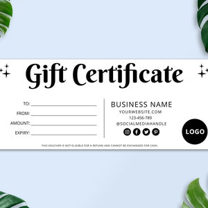 Bearbeitbare Geschenkgutscheinvorlage, druckbare Geschenkgutscheine, bearbeitbare Geschenkkarte, DIY-Geschenkgutschein, kleine Geschäftsausstattung