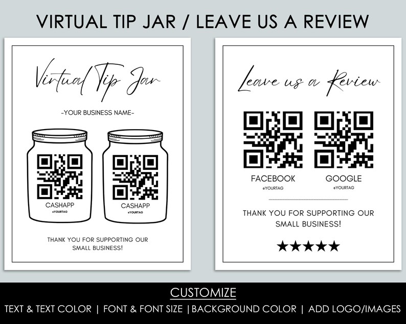 Qr Code Sign Bundle Small Business Sign Bundle, QR Code Sign, Price List, Scan to Pay ...