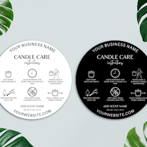 Editable Candle Care Card Template, Candle Care Label, Printable Candle Care Instructions Card, Small Business Packaging, Canva Template